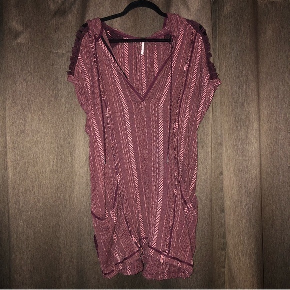 Free People Burgundy Hooded Dress - Picture 2 of 4